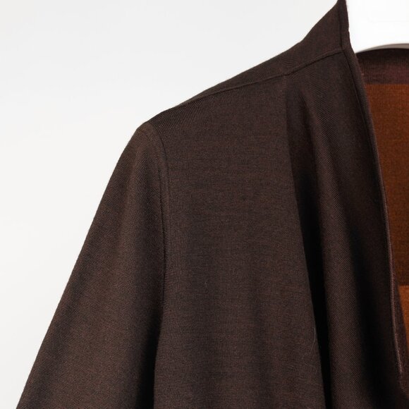Akris PF/13 Reversible Brown Striped Cashmere & Silk Cardigan - Picture 9 of 12